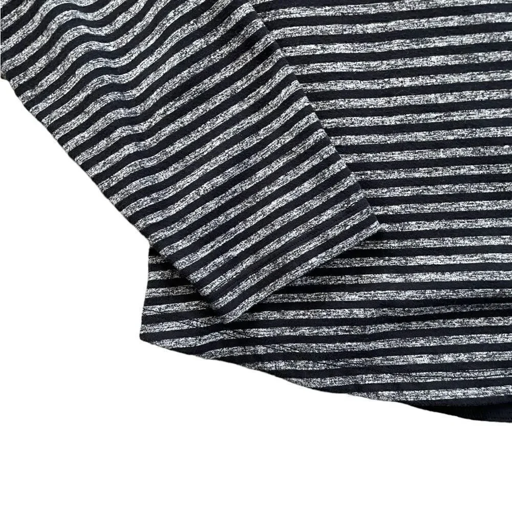 LULULEMON Men's Studio Half Zip Pullover Black White Striped Size Medium - Picture 5 of 8